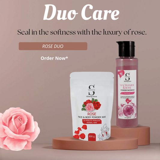 Rose & Niacinamide Facewash and Luxurious Rose Wax Powder Duo