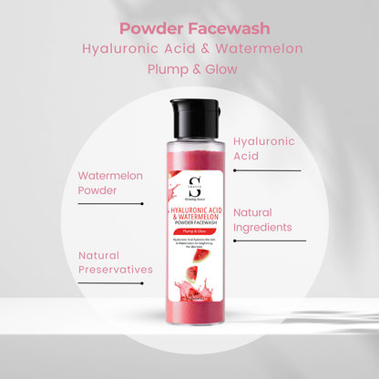 SWASCO HYALURONIC ACID & WATERMELON POWDER FACE WASH - DEEP HYDRATION AND REFRESHING GLOW