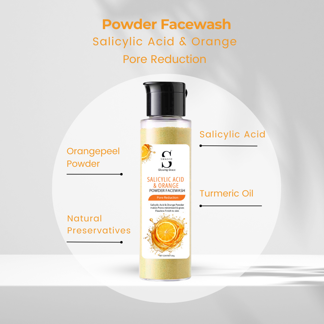 SWASCO ORANGE & SALICYLIC ACID POWDER FACE WASH - EFFECTIVE PORE REDUCTION