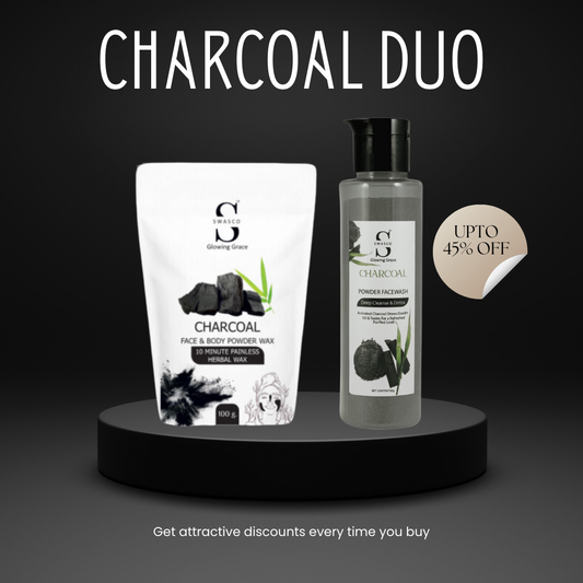 Ultimate Charcoal Care Duo: Facewash & Hair Removal Wax Powder Combo