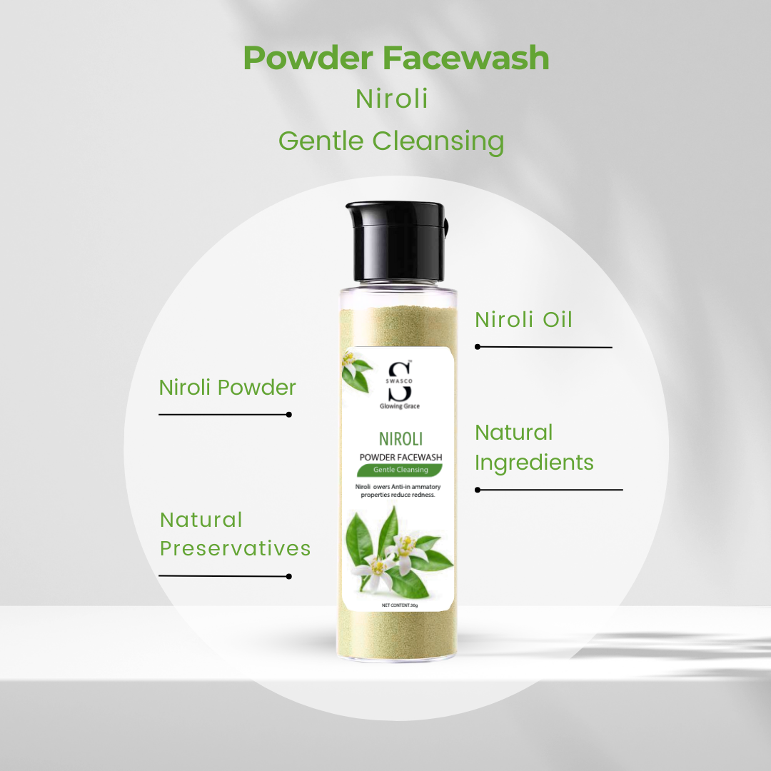 SWASCO NIROLI POWDER FACE WASH - NATURAL RADIANCE AND DEEP CLEANSING