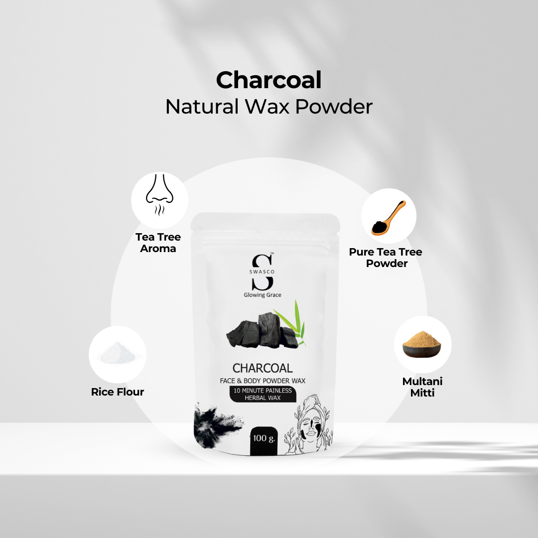 SWASCO FACE AND BODY WAX POWDER - 10 min (CHARCOAL)