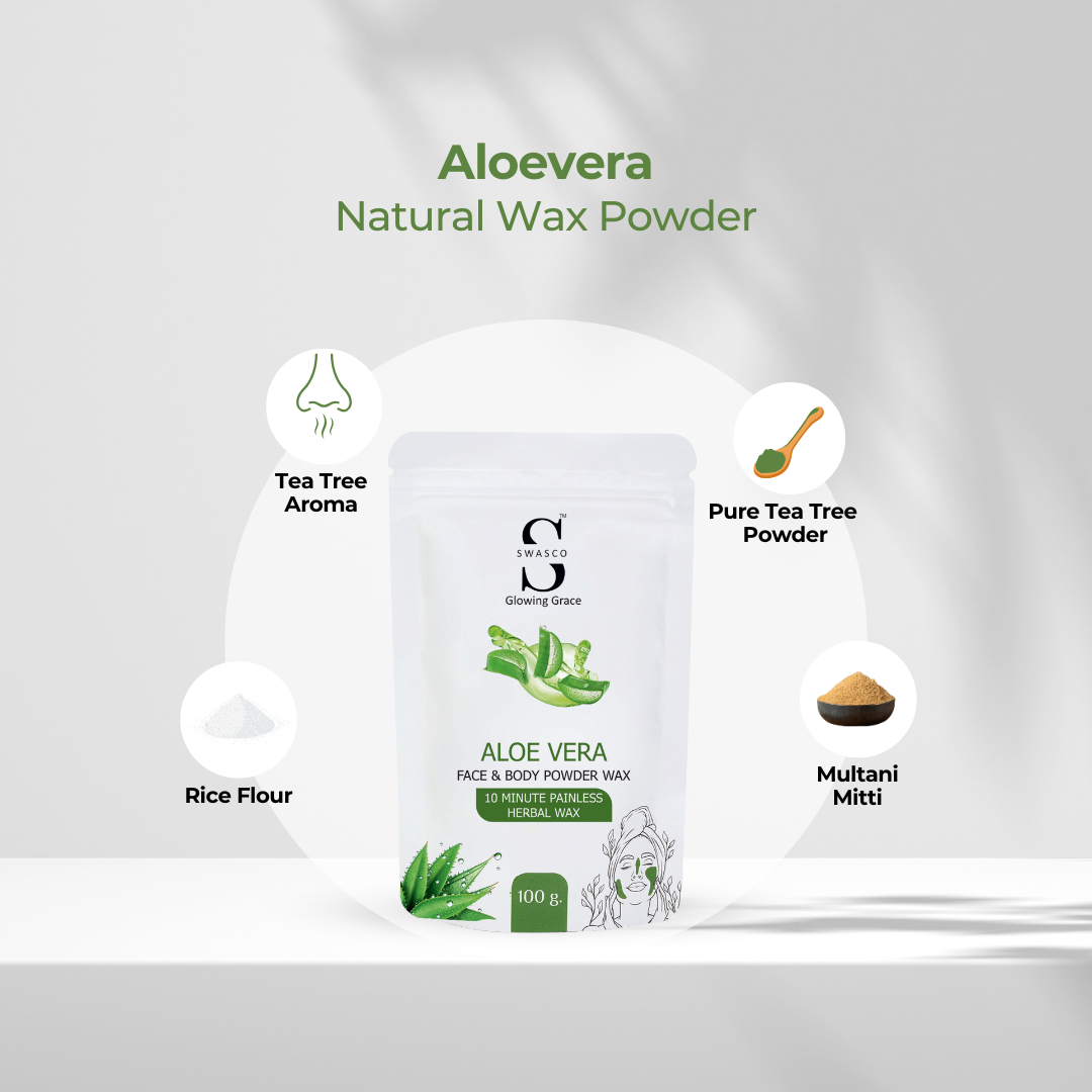 SWASCO FACE AND BODY WAX POWDER - 10 min (ALOEVERA)