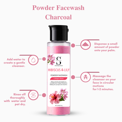 SWASCO HIBISCUS & LILY POWDER FACE WASH - COLLAGEN BOOST