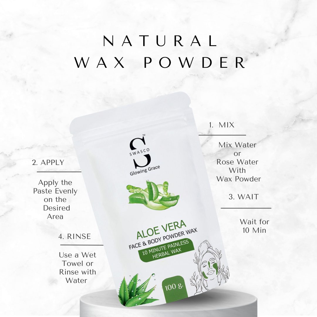 SWASCO FACE AND BODY WAX POWDER - 10 min (ALOEVERA)