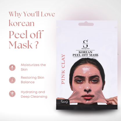 Swasco Pink Clay Korean Peel-Off Mask 50gm – Achieve Korean Glass Skin, Deep Cleansing & Glowing Radiance Instantly