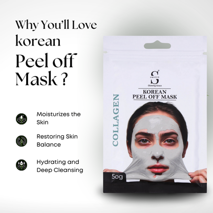 Swasco Collagen Korean Peel-Off Mask 50gm – Achieve Korean Glass Skin, Deep Cleansing & Glowing Radiance Instantly