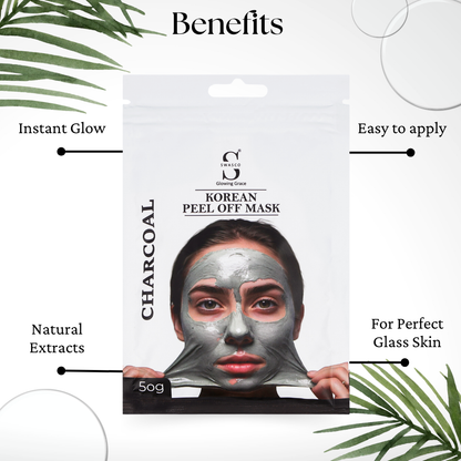 Swasco Charcoal Korean Peel-Off Mask 50gm – Achieve Korean Glass Skin, Deep Cleansing & Glowing Radiance Instantly